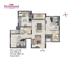 vgn richmond towers floor plan - c block 1 to 14th floor