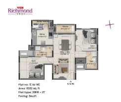 vgn richmond towers floor plan - e block 1 to 14th floor