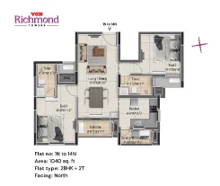 vgn richmond towers floor plan - n block 1 to 14th floor