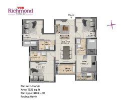 vgn richmond towers floor plan - j block 1 to 14th floor
